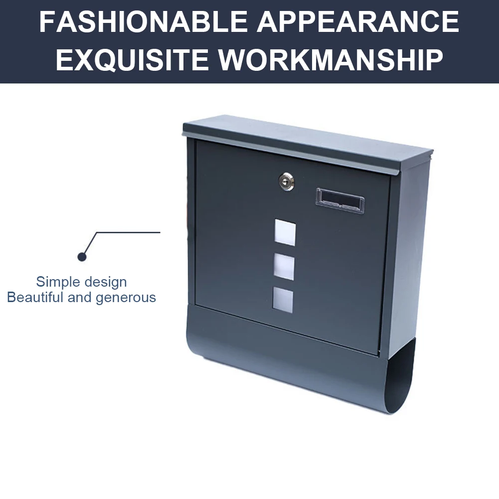Residential Mailbox with Secure Key Lock Lockable Mailbox Large Capacity Heavy Duty Mailbox for Home Garden Service