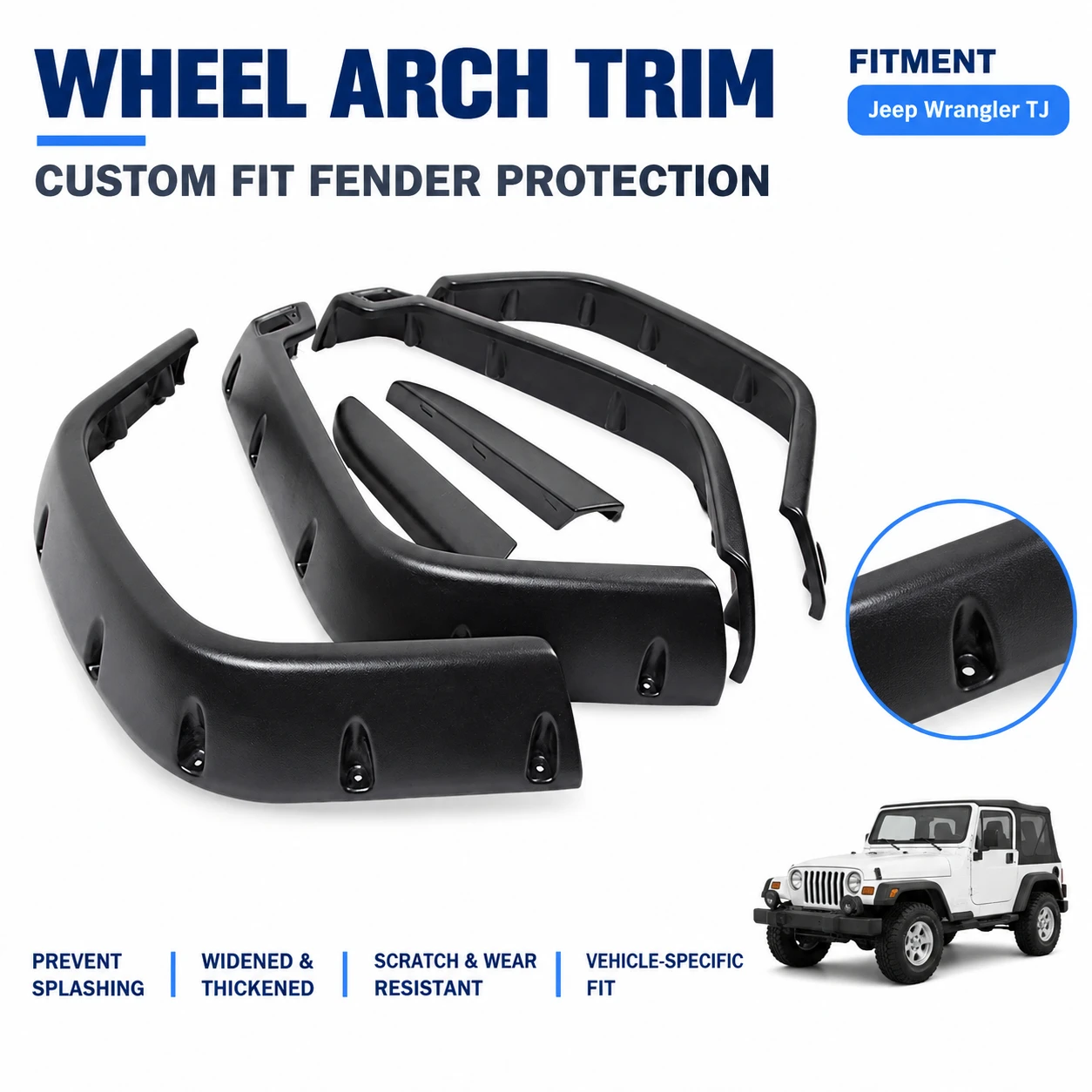 Off-Road Modified Fender Flares Wheel Brow For Jeep Wrangler TJ Auto Parts Replacement Part Vehicle Fitment Car Accessories