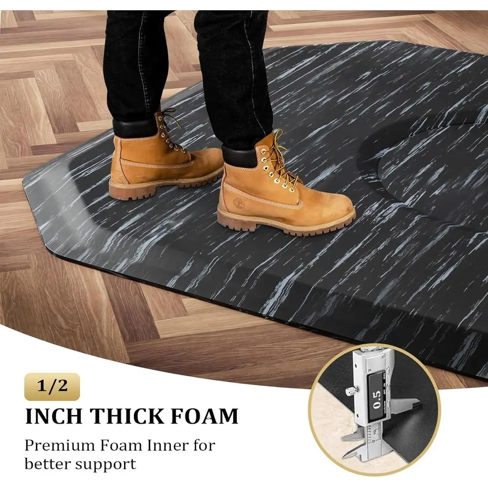 4 t. x 5 t. Thick Non-Slip Easy Cleaning Hair Stylist, Hairdryer Standing Mat Anti-Fatigue, Comfort Mat for Barbershop, Beauty S