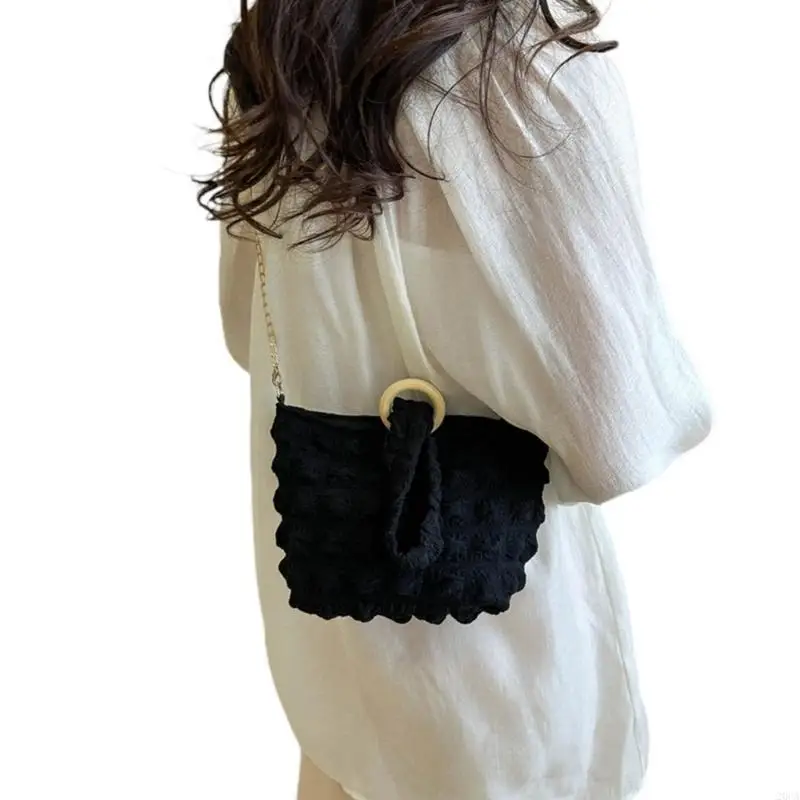 

Solid Color Shopping Bag for Females and Spacious Handbag Pleated Shoulder Bags for Any Occasion 20CA
