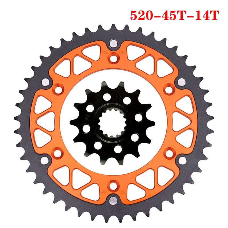 520 45T-52T 14T Motorcycle Front & Rear Sprocket For 620 640 690 790 890 LC4 ll R L Rally SMC SMR Adventure SM Ltd.Ed.