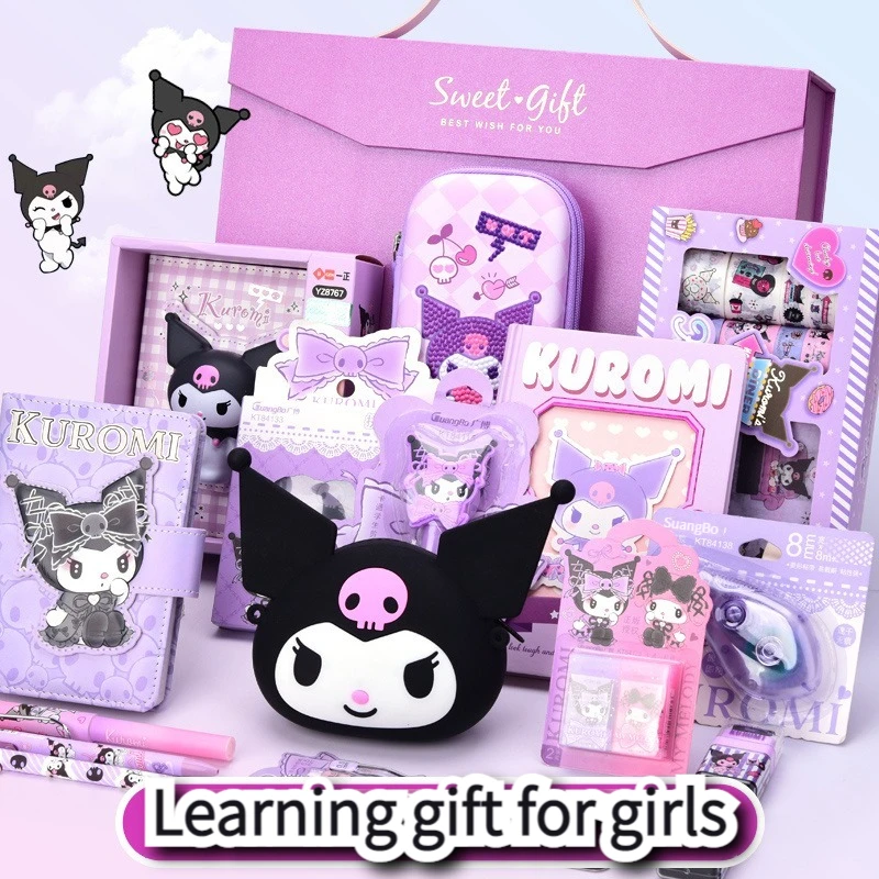 

Sanrio Stationary Set Kuromi Festival Birthday Gift Box Student Send Girlfriend Surprise School Start of School Prize Christmas