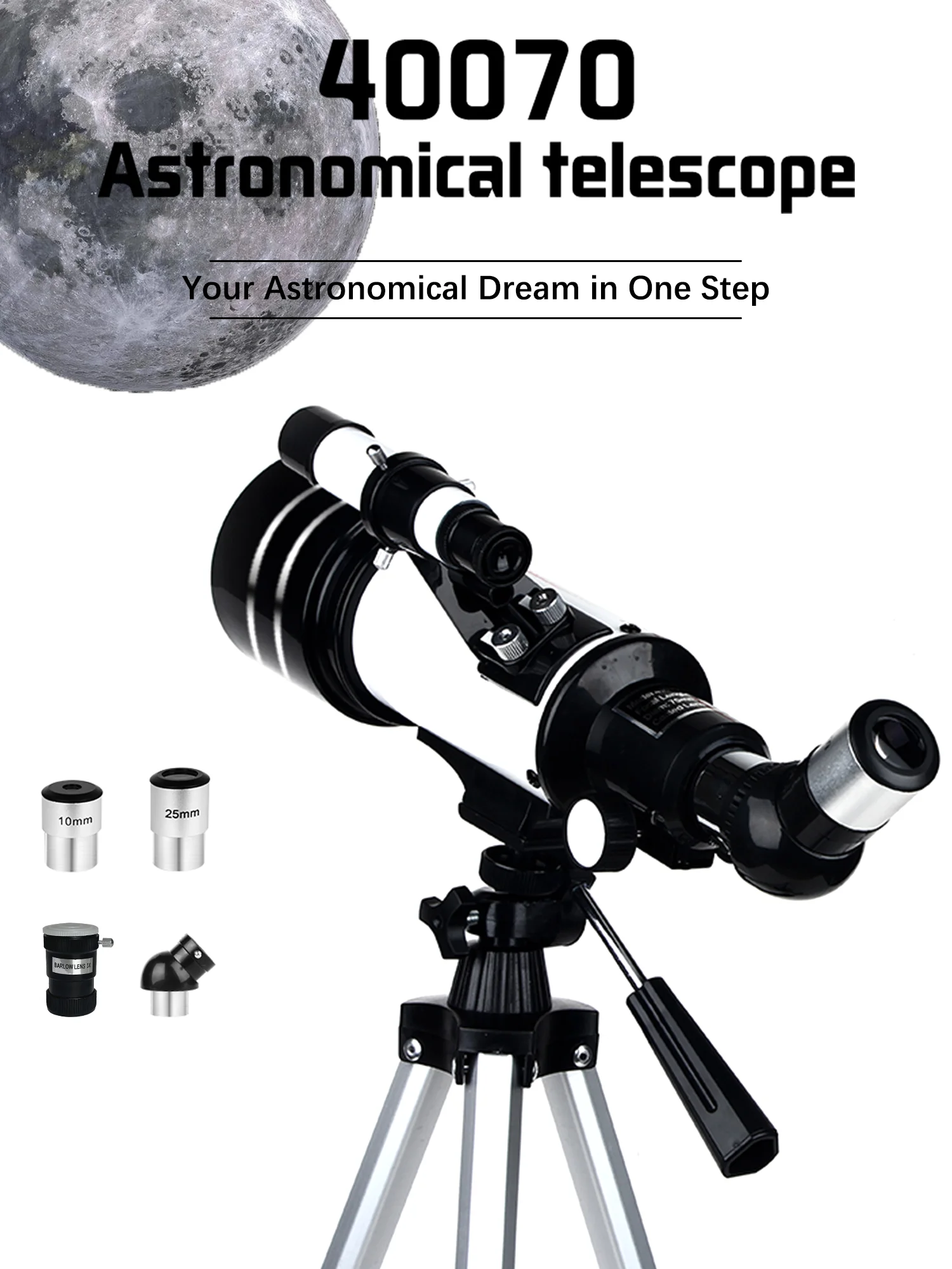 120x Astronomical Telescope for Kids & Adults Aperture 400mm refractor Refracting Telescope for Beginners in Astronomy