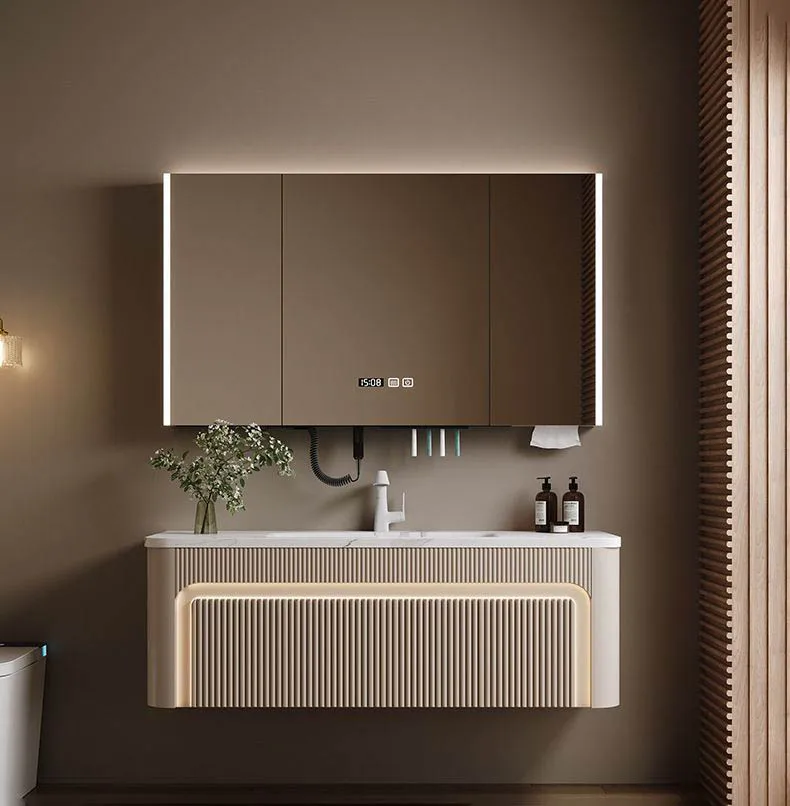 Custom Modern Luxury Wall Mounted Bathroom Vanity Units Bathroom Vanity Cabinet Bathroom Vanity With Sink Smart Led Mirror