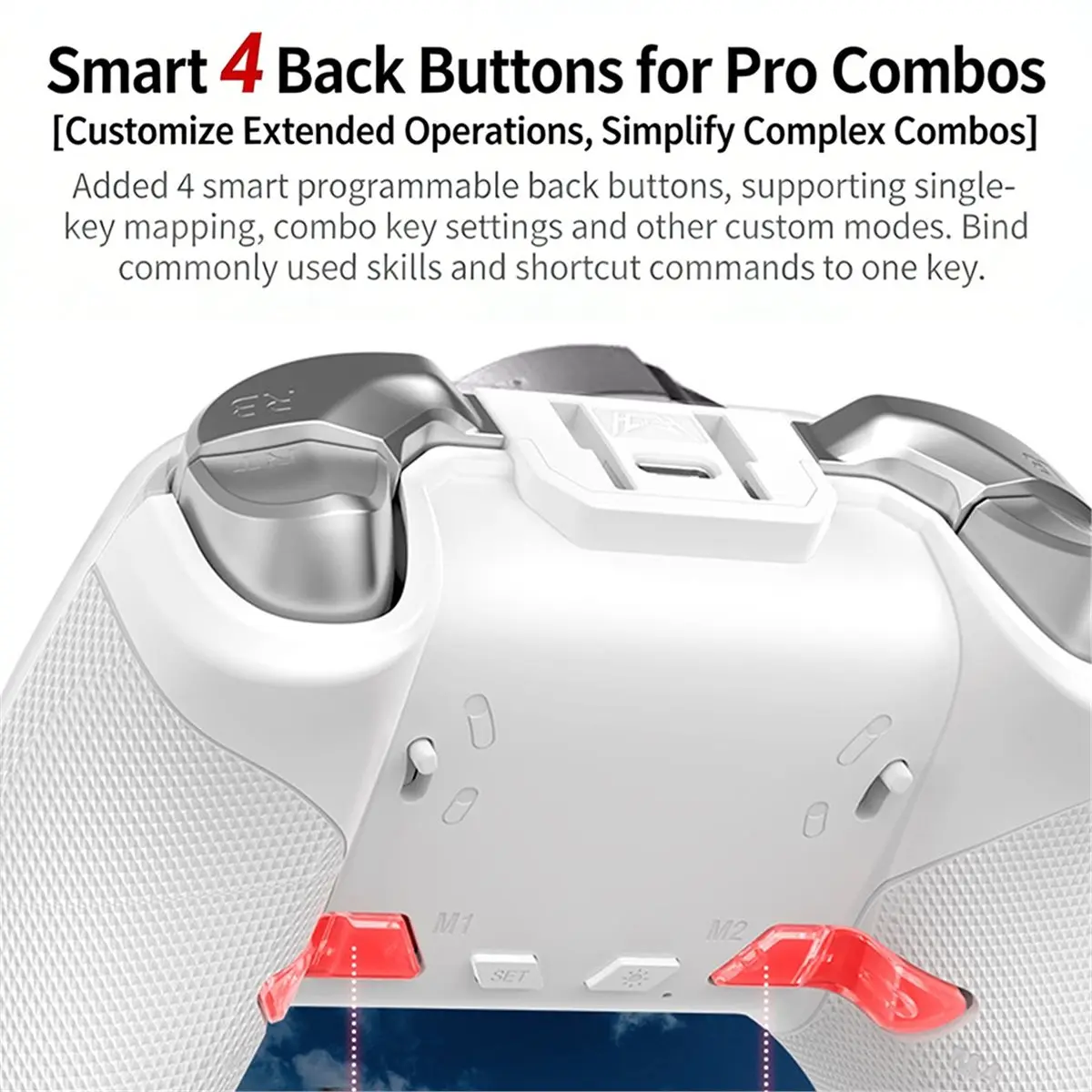 #53A Electronics Accessories,Wireless Controller for Switch 1/2 Hall Effect Gamepads for PS4 B (White)