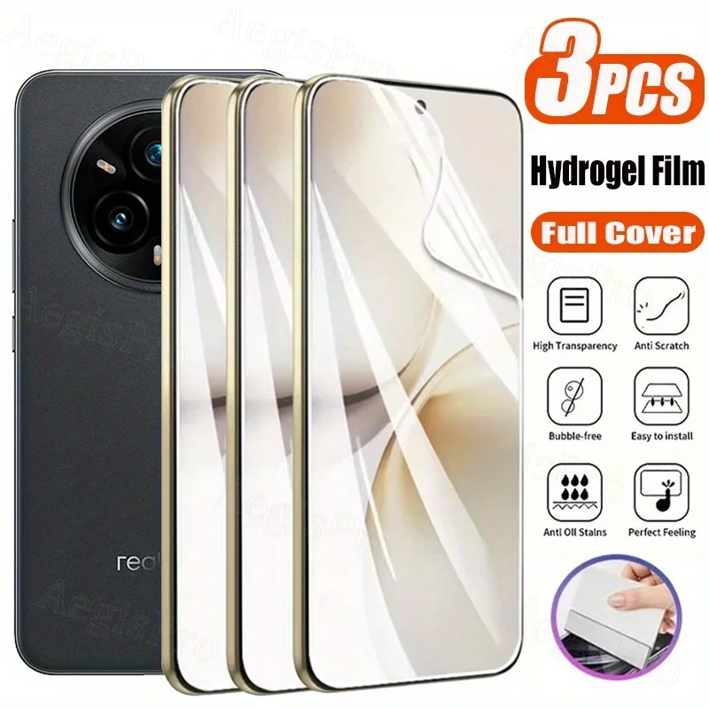 

3p гидрогелевая пленка с полным покрытием для Realme GT7 Pro/GT7/GT8 Pro, гидрогелевая пленка, защита экрана мобильного телефона, безопасность мобильных устройств