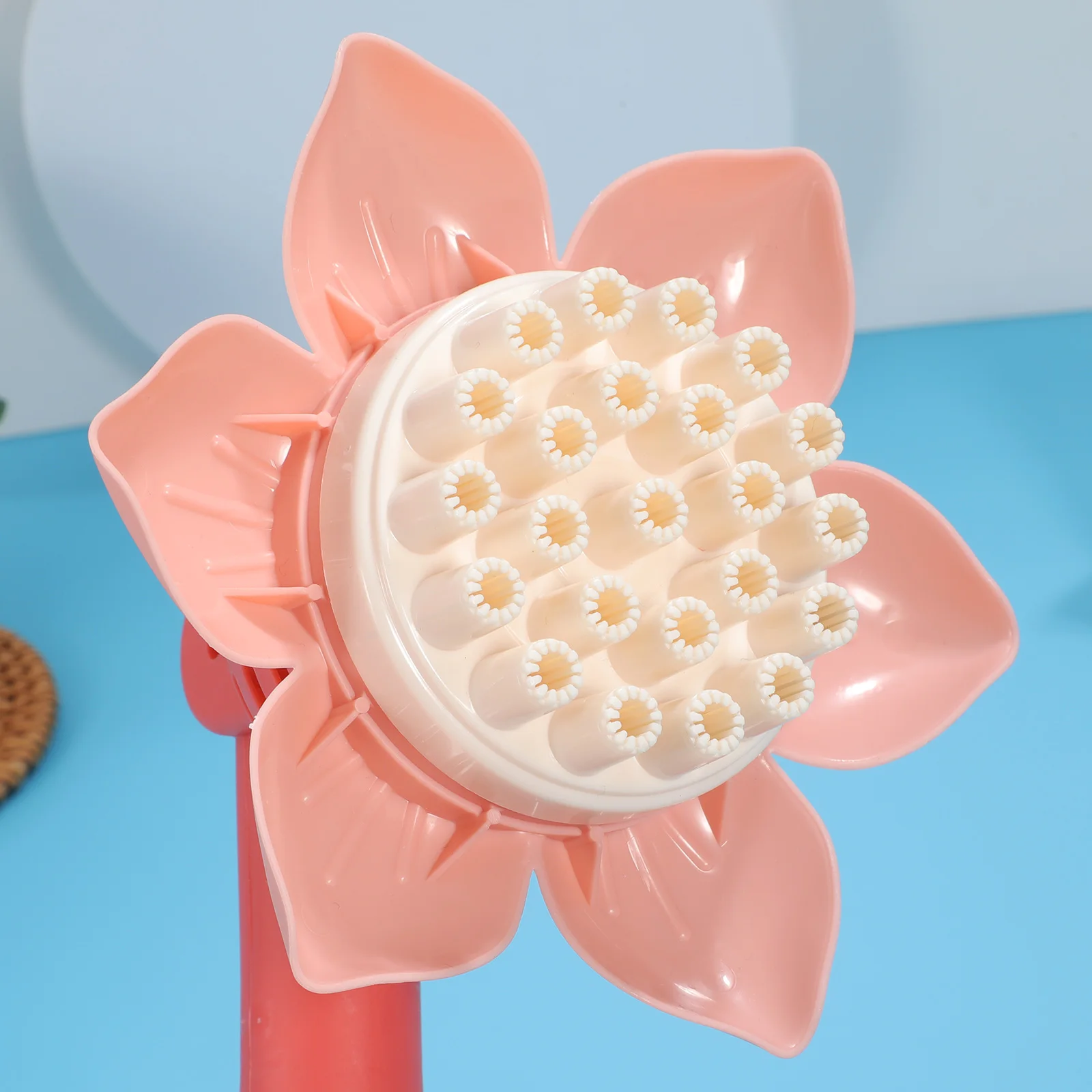 Sunflower-Shaped Bubble Machine Automatic Electric Bubble Blower Multi-Holes Kids Outdoor Indoor Party Gift