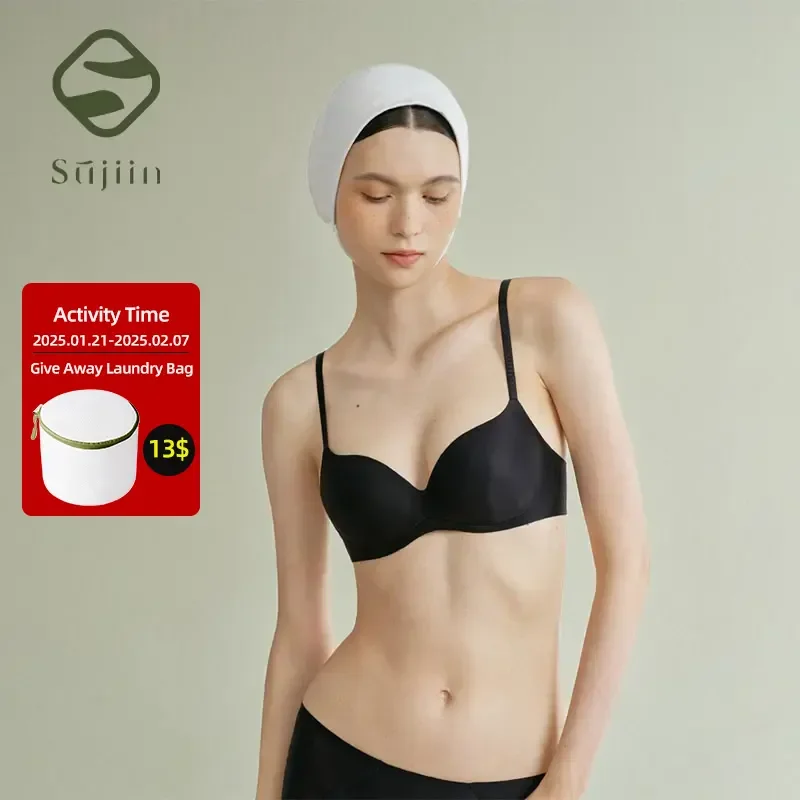 

SUJIIN Sexy Black Bralette for Women Comfort Seamless Plunge Bra Women's Wireless Push Up Lift Anti-sagging Bras Lingeries Lady