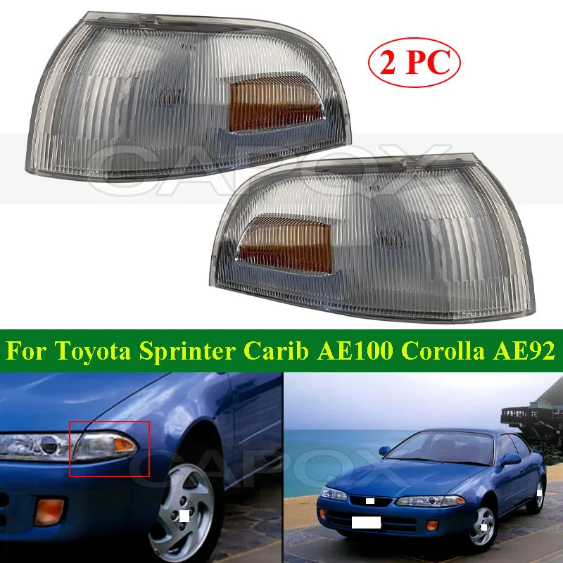 CAPQX 2PC Front Trun Signal Light Lamp For Toyota Sprinter Carib AE100 Corolla AE92 1992-1995 Front Turn Corner Light Lamp