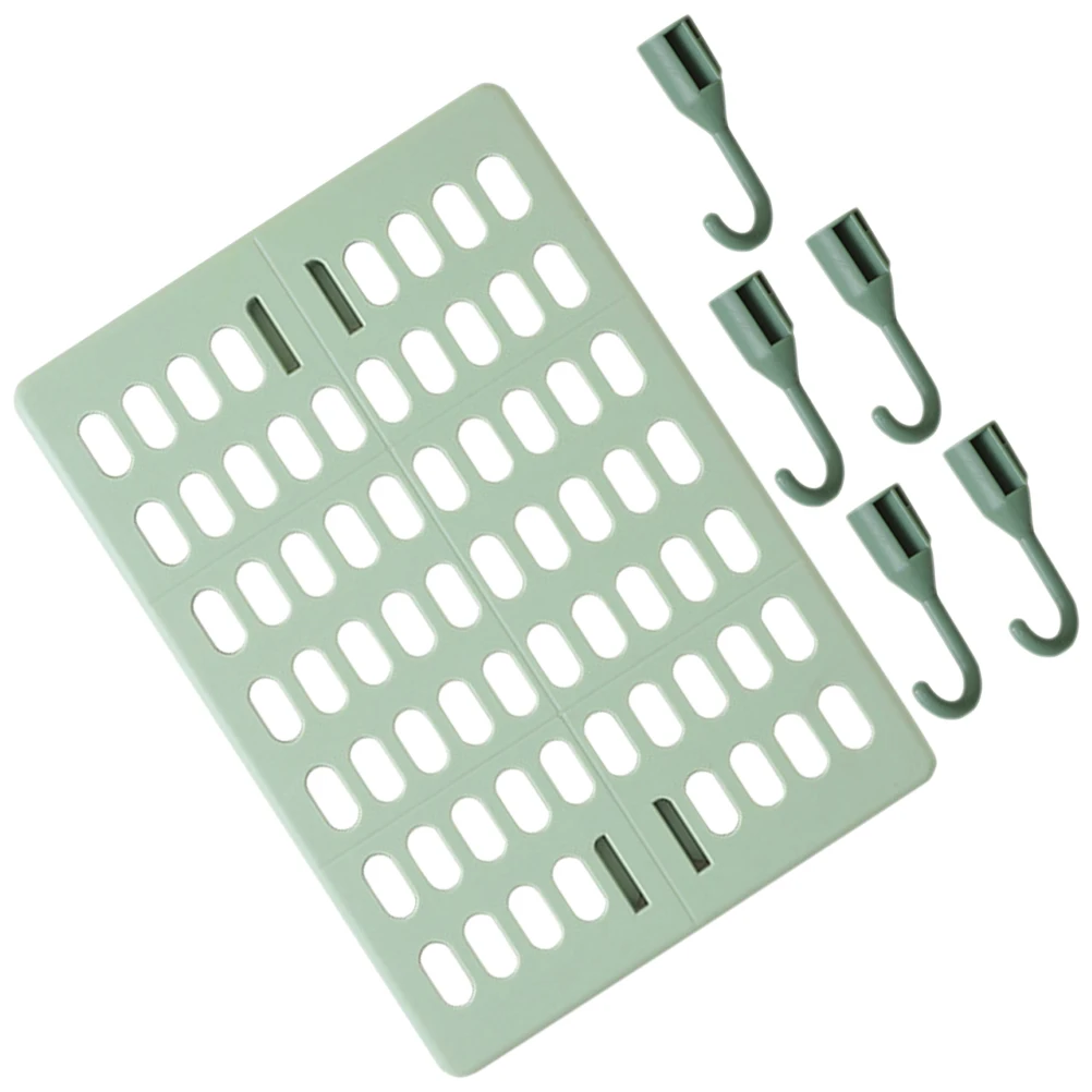 

Pegboard Hooks Wall Organizer 1 Set Green Small Board 5 Hooks Hole Board Rack Metal Pegboard Panel Storage Tool Organization