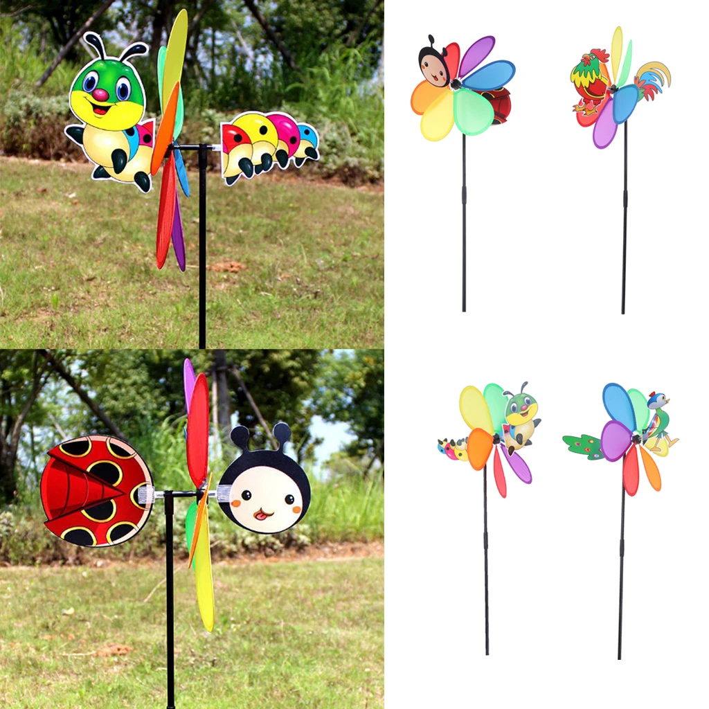 3D Lovely Ladybird Peacock Windmill Pinwheel Outdoor Colorful