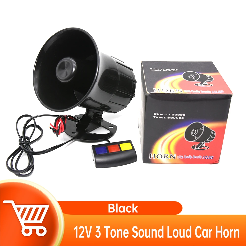 3 Tone Air Horn Megaphone Tone Car Horn Car Warning Alarm Speakers Loud 12V Loud Sound Horn  Loud Speaker Car Warning Alarm