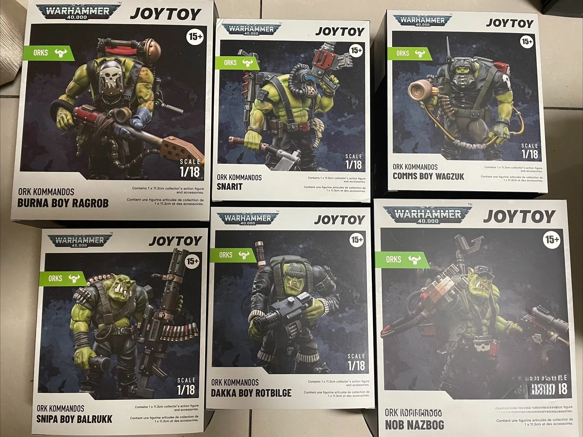 

In Stock JOYTOY Warhammer 40k 1/18 Ork Kommandos Nob Nazbog Ragrob Snarit Rotbilge Balrukk Anime Figure Model Collection Toys