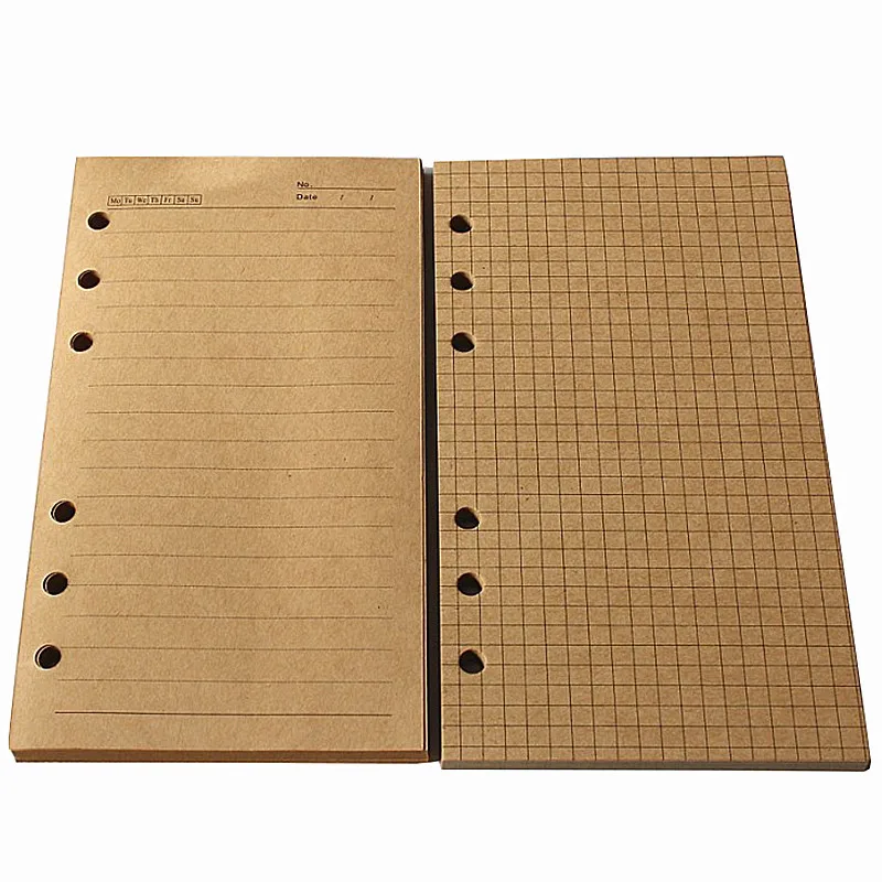 40Sheet A5 A6 Loose-leaf Refill Inner Page Kcraft Weekly Monthy Line Blank Inner Page Inside Paper Stationery