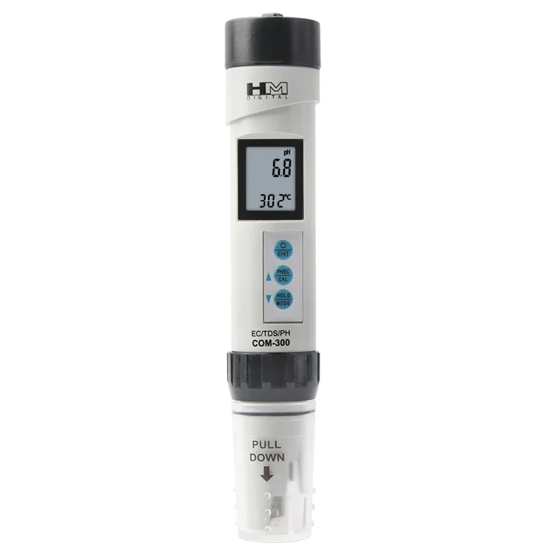 Digital COM300 EC TDS PH 4 in 1 Combo Meter Temperature PH Tester Waterproof With ATC Calibration