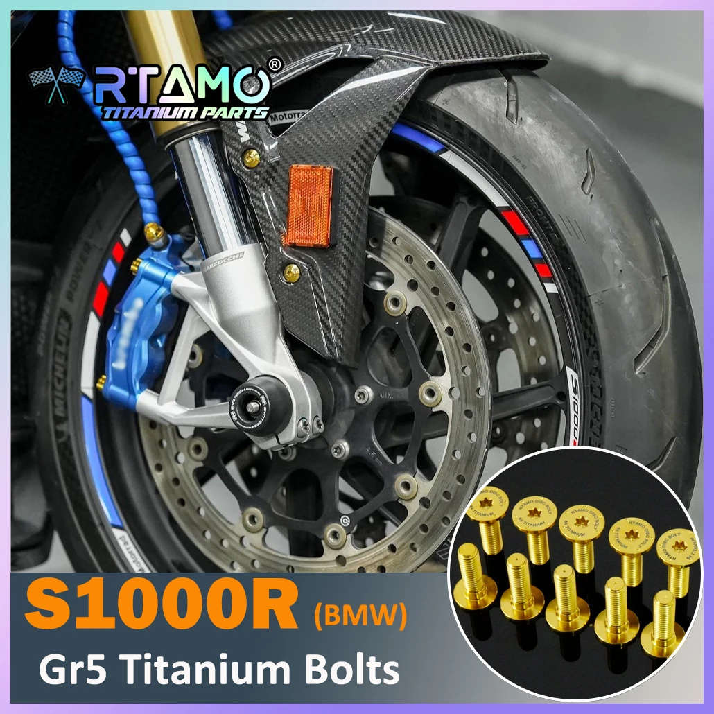 RTAMO Gr5 Titanium Bolt Front Fender Fork Caliper Brake Disc ABS Disc Screw Rear Axle Sprocket Nut Fit for BMW S1000R