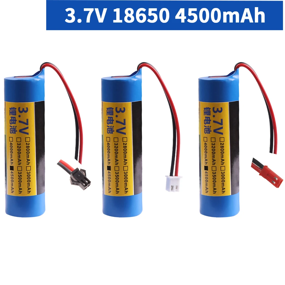 3.7V 4500mah 18650 Rechargeable Battery SM/XH2.54 PLUG For Rc Toys Helicopter Airplanes Car Boat Tank Gun Truck Lithium Battery