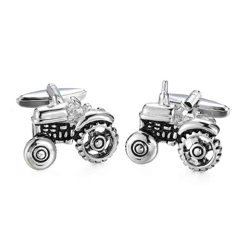 DY Men's French shirt cufflinks made of copper material classic style tractor design fashionable clothing accessories