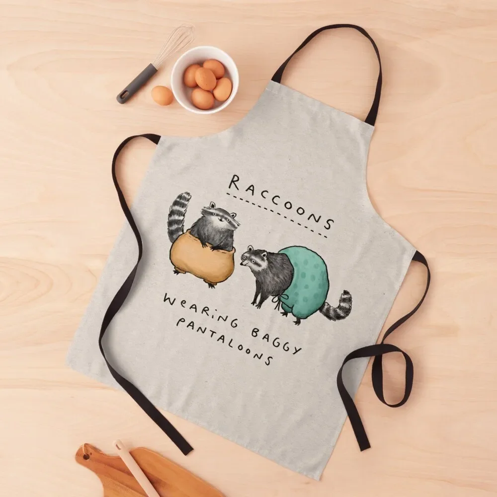 Raccoons Wearing Baggy Pantaloons Apron Customizable Woman Chef jacket men kitchen girl Apron