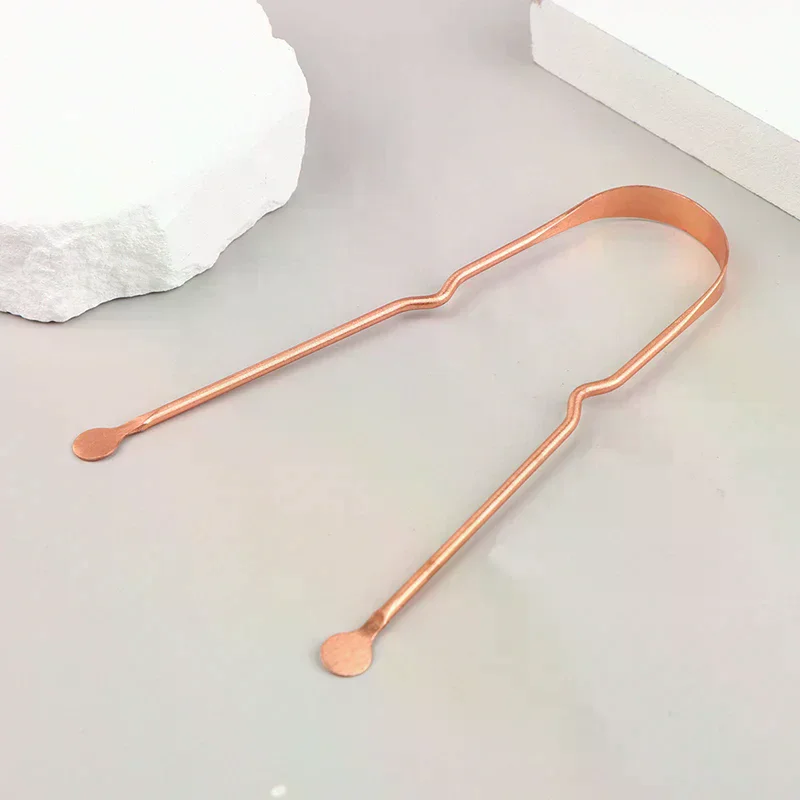 1pc Pure Copper Tongue Scraper Copper Tongue Cleaner Portable Tongue Scrapers - Oral Cleaning Tools For Fresh Breath