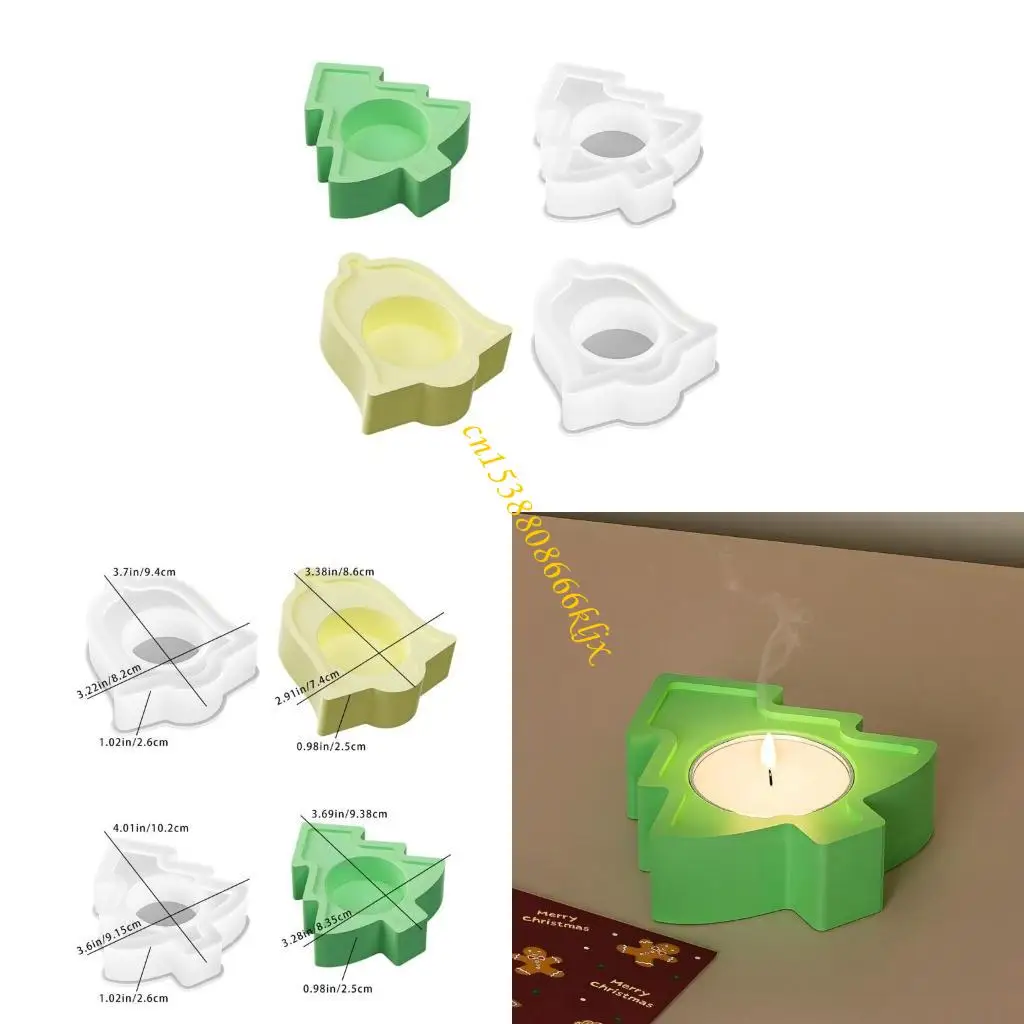 

2pcs Holiday Tree Shaped Silicone Mould Crafting Seasonal Holder Making Supplies 066C