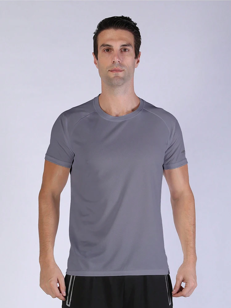 5 PCS Men\'s Casual Breathable Loose T-shirt, Crew Neck Short-Sleeve Top For Outdoor Gym Running,Quick-drying Sportswear