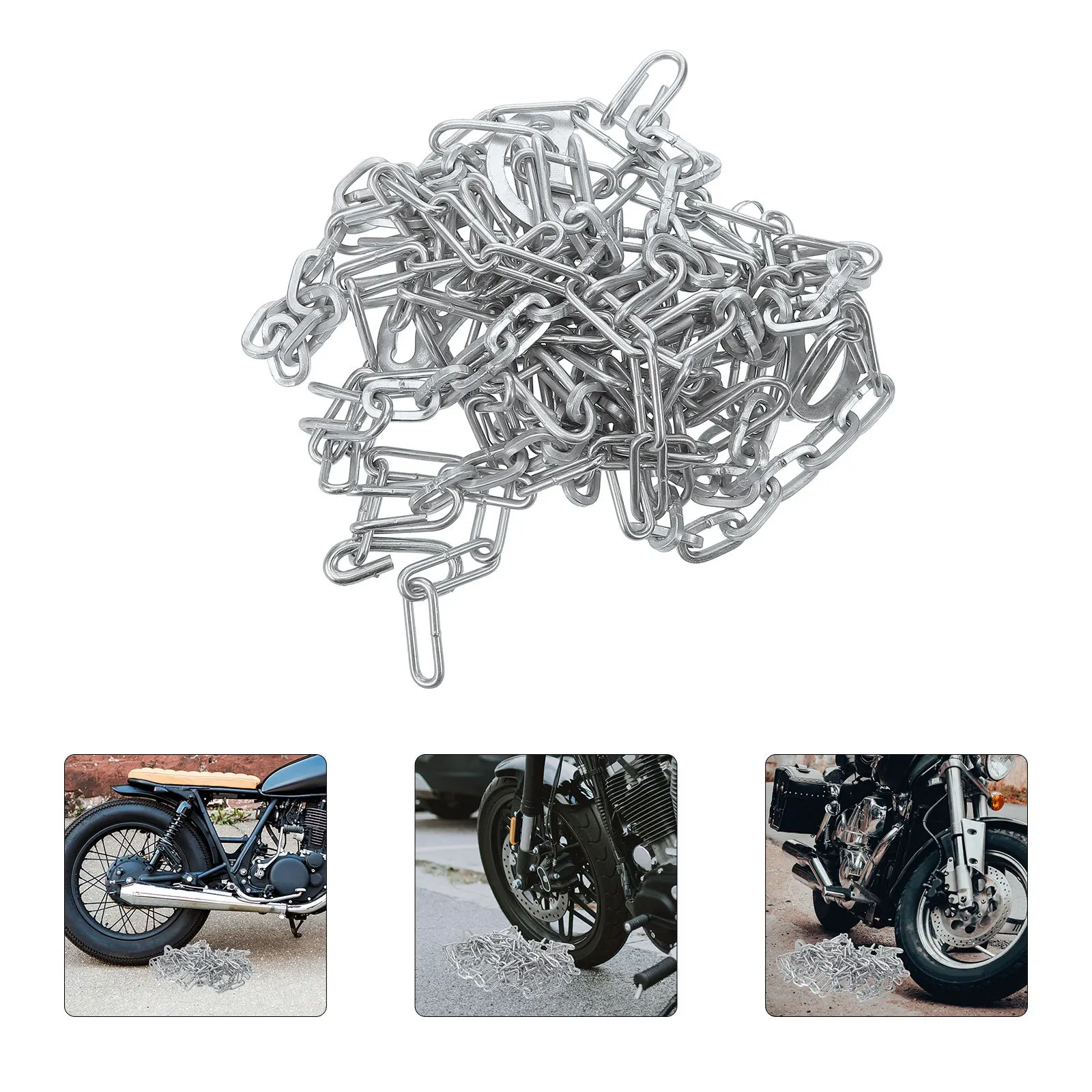 

Snow Chain Tire Chains For Motorcycle Electric Bike Thickened Anti-Slip Design Easy Install Universal Fit Vehicles