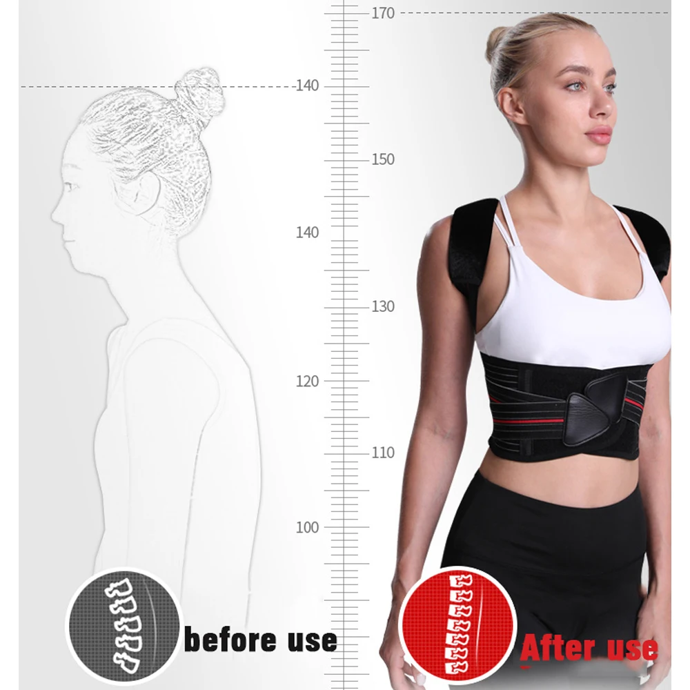 BraceTop Adjustable Posture Corrector Back Support Shoulder Brace Posture Correction Spine Posture Corrector Postural Fixer Tape