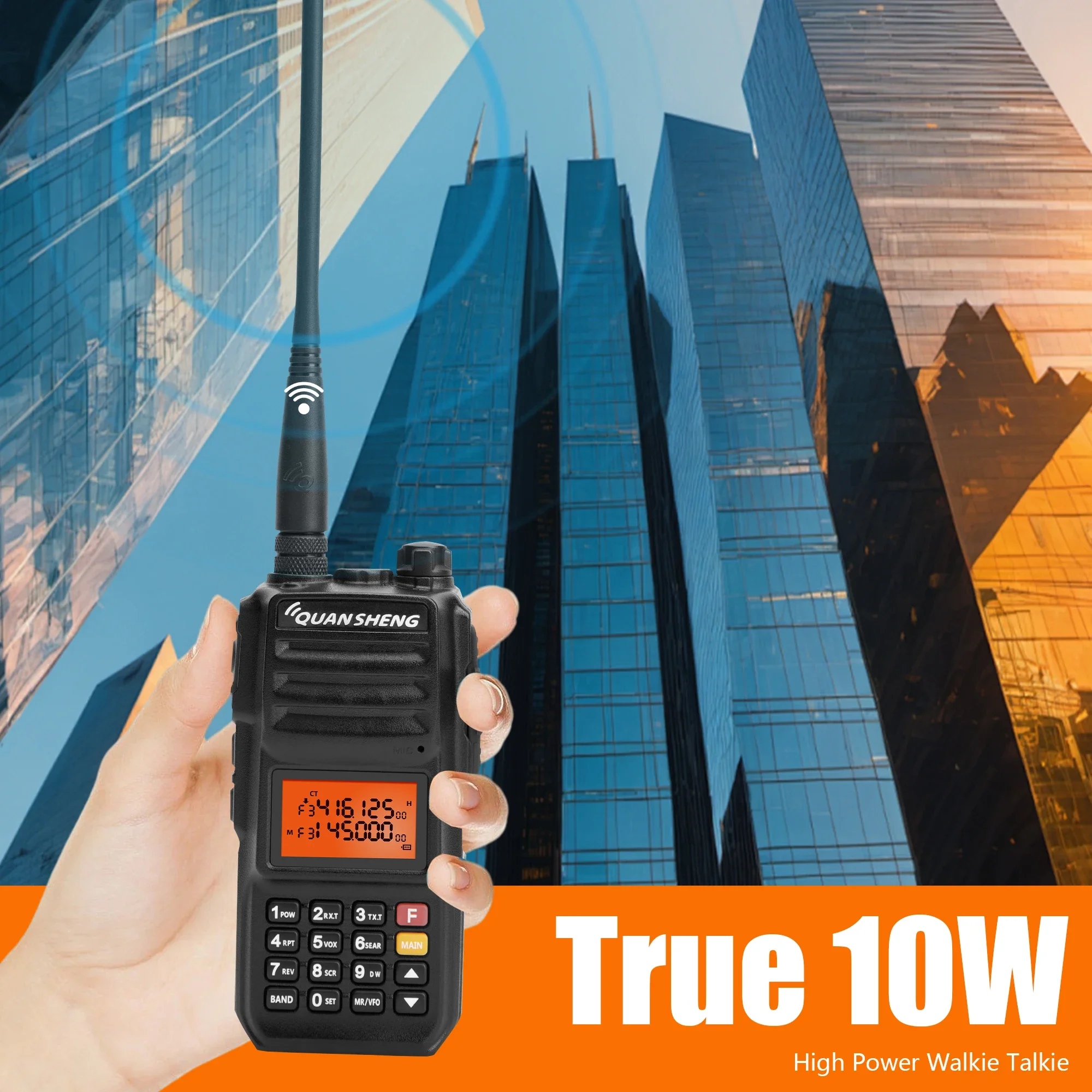 Quansheng TG-UV2 Plus 10W Walkie Talkie 4000mAh Type-C Charging Superheterodyne UHF VHF Dual Band FM Portable Ham Two Way Radio