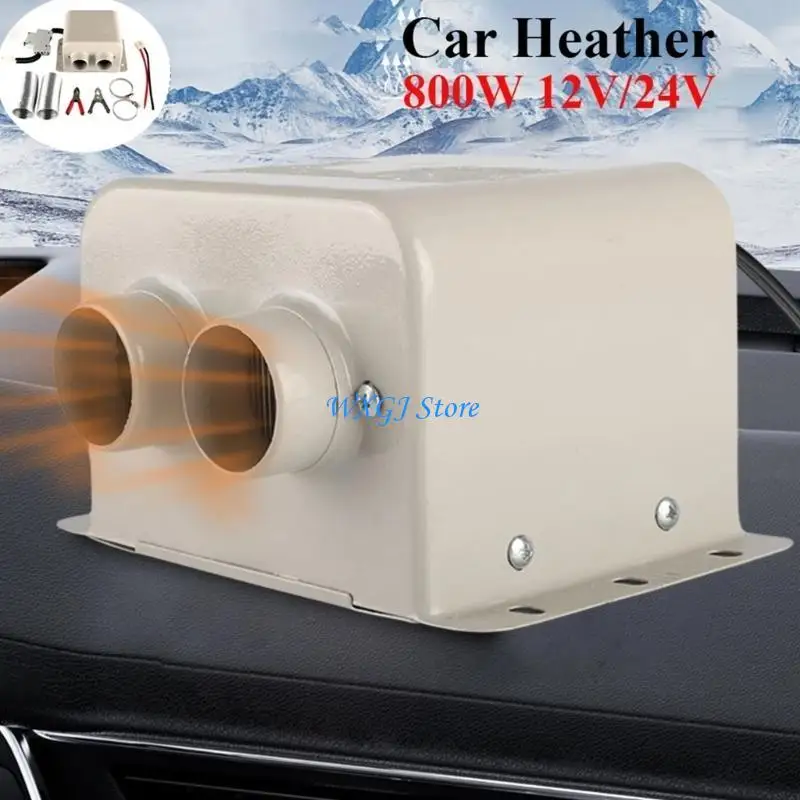 

37JE Car Heater Automatic Hot Air Blower Electric Fan Windshield Dryer Defogging Demister Defroster 800W 2 Hole Remover