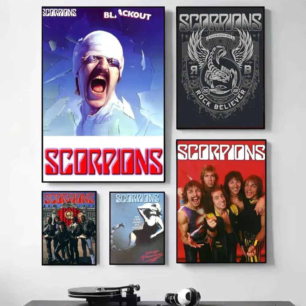 S-ScoRpiOns Cover Painting Calligraphy Self Adhesive Wall Art Waterproof Print For Bedroom Hallway Home Decor