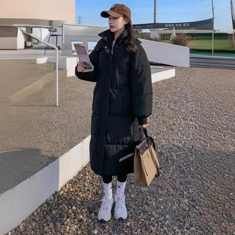 2025 nouvelle veste d'hiver pour femme épaissir fermetures éclair Double patte manteau longs Styles vêtements d'extérieur à capuche poches épissées amples femmes Parkas