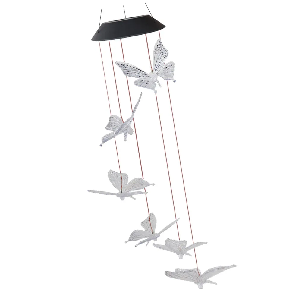 

Ветряной колокольчик на солнечной энергии с 6 разноцветными светодиодами, автоматический ночник, украшение для улицы и дома, для веранды, двора, гостиной, спальни