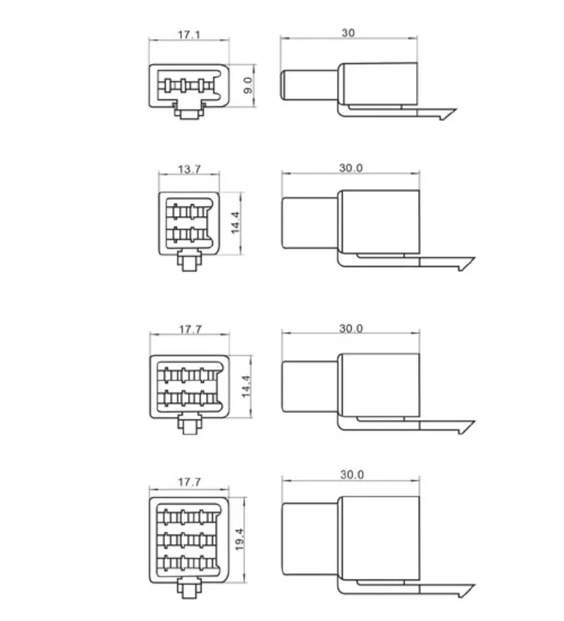 موصل السيارات 2.8 موصل السيارات 6 ثقوب قاعة سلك موصل الذكور والإناث التوصيل مركبة كهربية