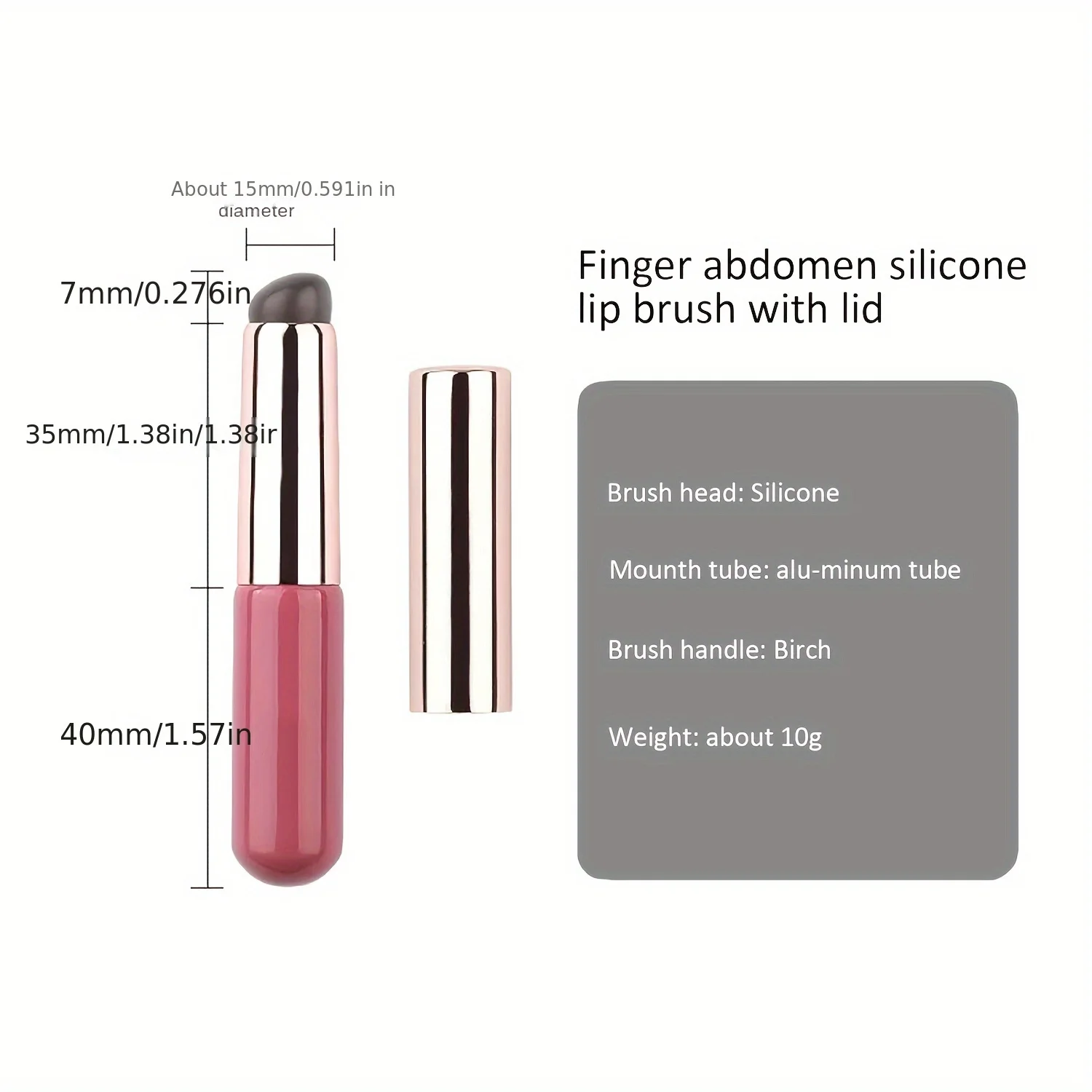 Pinceau à lèvres en Silicone, applicateur de pinceaux à lèvres à tête ronde avec couvercle pour correcteur de baume brillant à rouge à lèvres