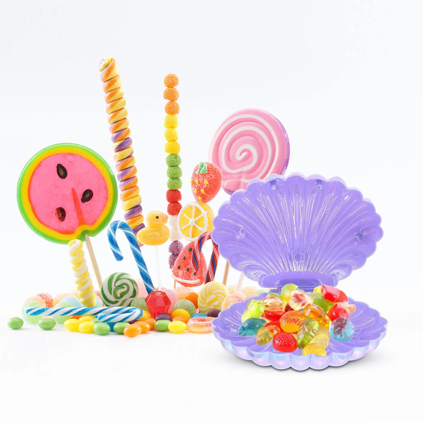 

120 Shell Candy Boxes Seashell Jewelry Dish Party Favor Containers Plastic Seashell Holder Wedding Birthday Sweets Box