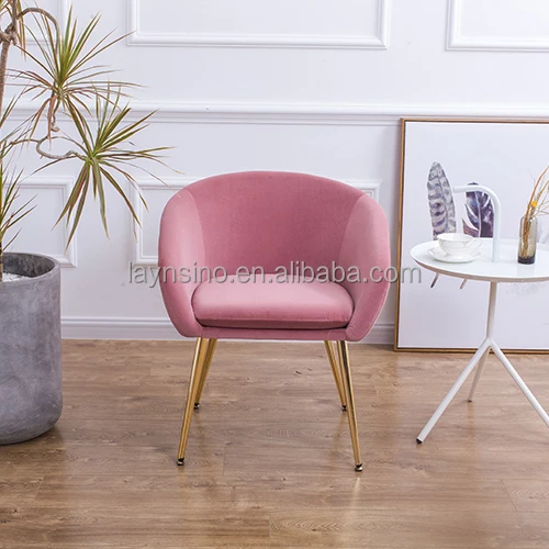 Modern Hotel Leisure Area Waiting Room Living Room Luxury Cafe Dining Bedroom Tufted Reclining Pink Velvet Chairs