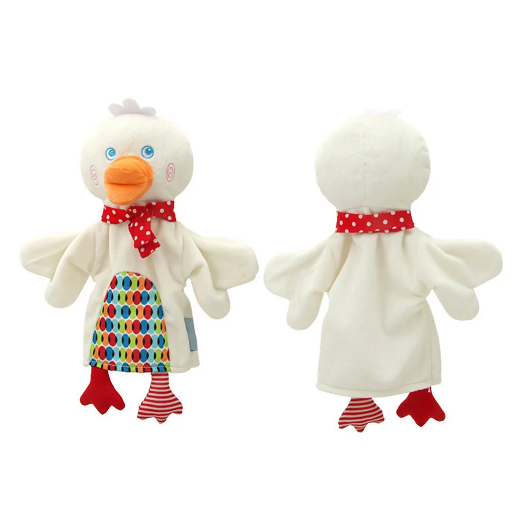 Marioneta de mano de animales de dibujos animados para niños, terciopelo de cristal suave, cómoda, para contar historias, aprendizaje de formas de animales