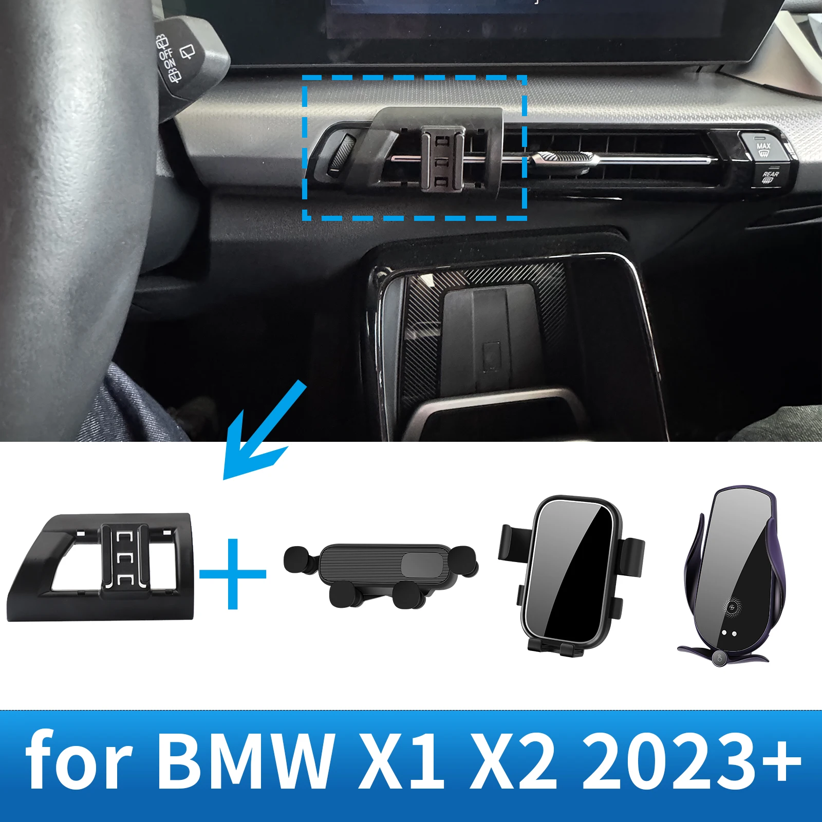 

for BMW X1 X2 2023 2024 2025 Car Mobile Phone Holder GPS Bracket Navigation Stand Auto Accessories