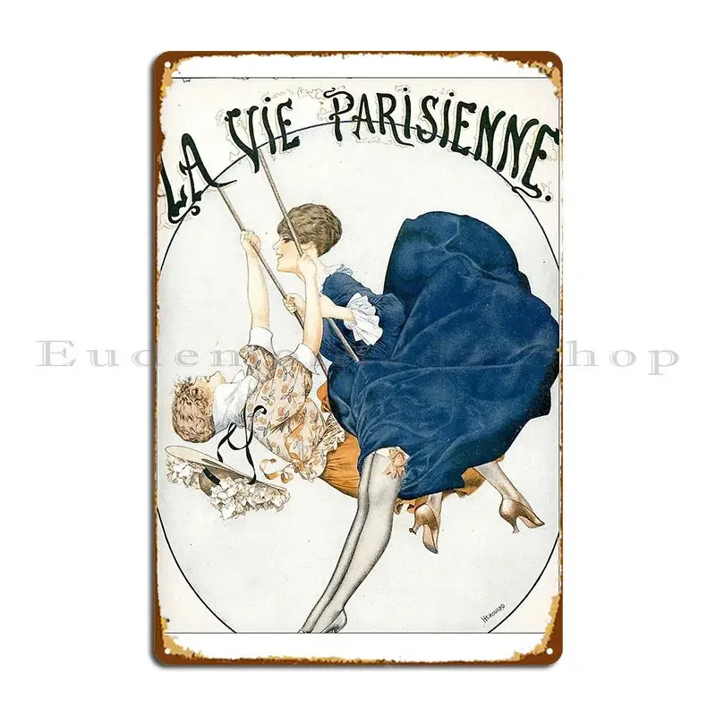 Letreros Metálicos Decorativos Vintage La Vie Parisienne, Decoración de Pared para Sala de Estar, Diseño de Garaje, Letrero de Metal, Póster