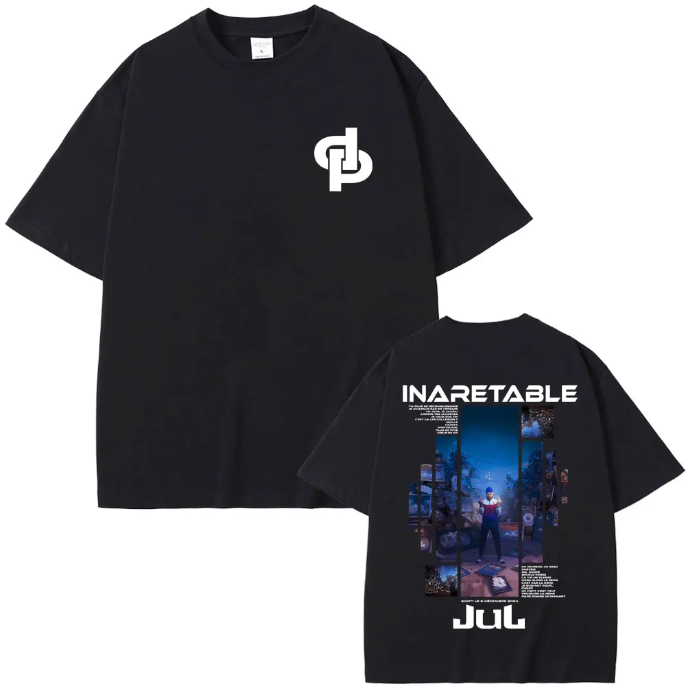 

Hot Sale France Rapper Jul Inarrêtable Album Graphic T-shirt Men's Hip Hop Fashion Pop Music T Shirts Vintage Oversized T-shirts