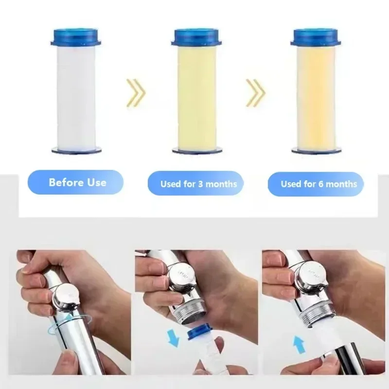 Shower Head Replacement PP Cotton Filter 5Pcs Set Water Purification Bathroom Accessories for Universal Shower Water Cleaning