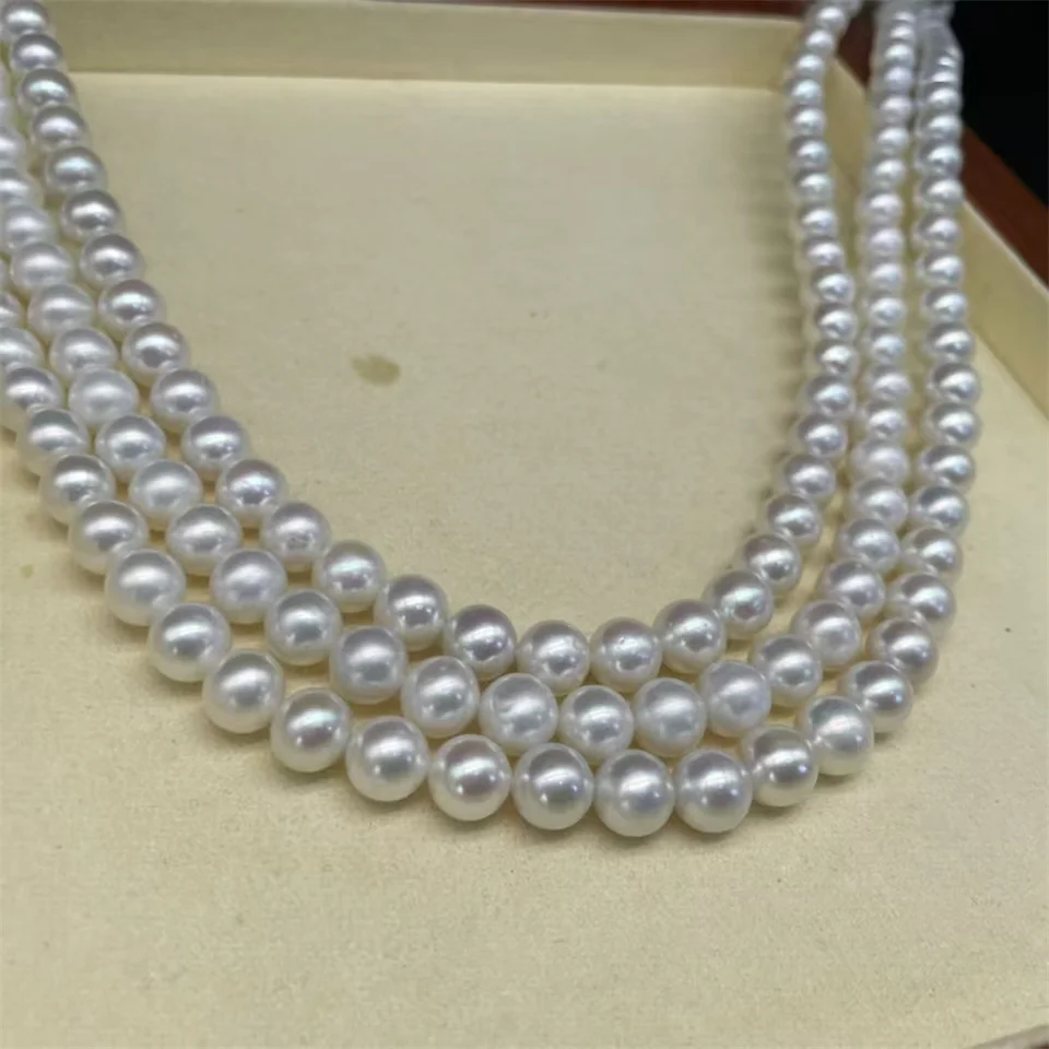 

5A 6A 100% Natural Freshwater Cultured Pearl Strand Full Hole White Perfect Round Shape Pearls For DIY Necklace Bracelet 2-12mm