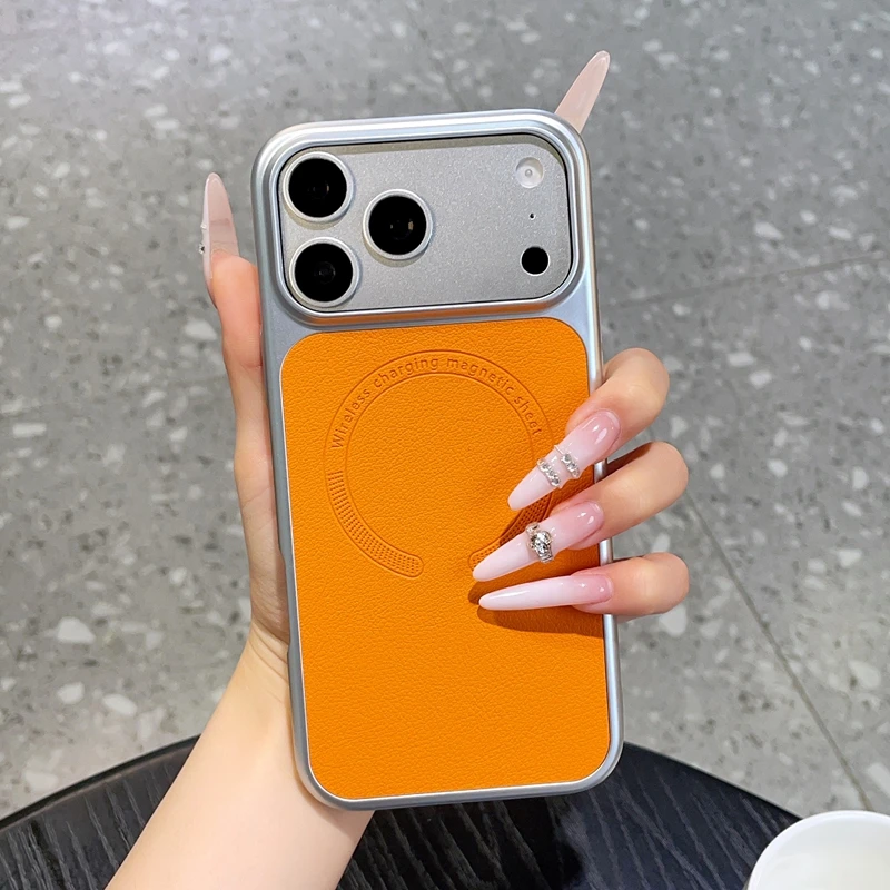 For iPhone 18 17 16 15 14 13 12 Pro Max Plus 5G Case Ultra-Thin Matte Leather Magnetic Wireless Charging Shockproof Back Cover