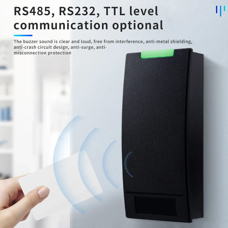 Waterproof and Dustproof, 125khz/13.56mhz Frequency RF Card Reader with RS232 RS485 TTL Level Format 24V Working Voltage Can 12V