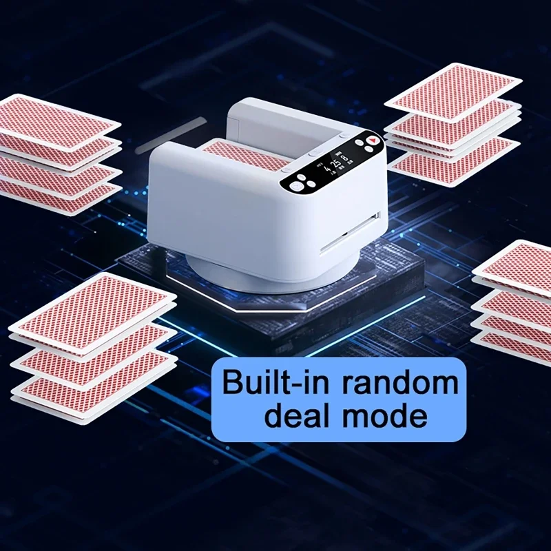 Automatic Card Dealer Machine 2 Decks Playing Cards OLED Display Random Card Dealer 5000mAh Smart Card Dispenser for 2-12 People