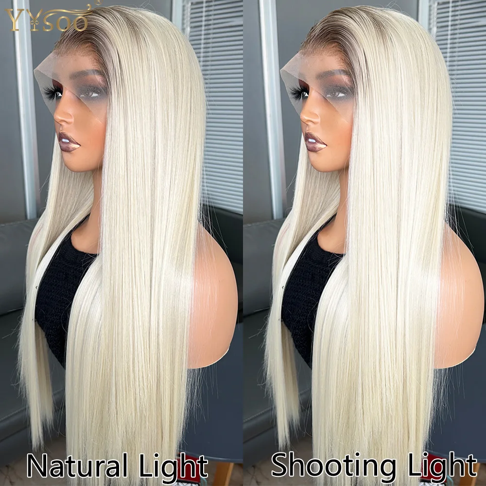 Long Deep Part Ombre Highlights Silky Straight Futura Synthetic Lace Front Wig Natural Hairline 13x6 Glueless Half Hand Tied Wig image 4