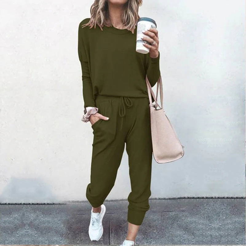 Winter two piece set women Casual Tracksuit Woman Long Sleeve pullover Hoodies Sweatshirt Pants Jogger Sport Suits Sportswear