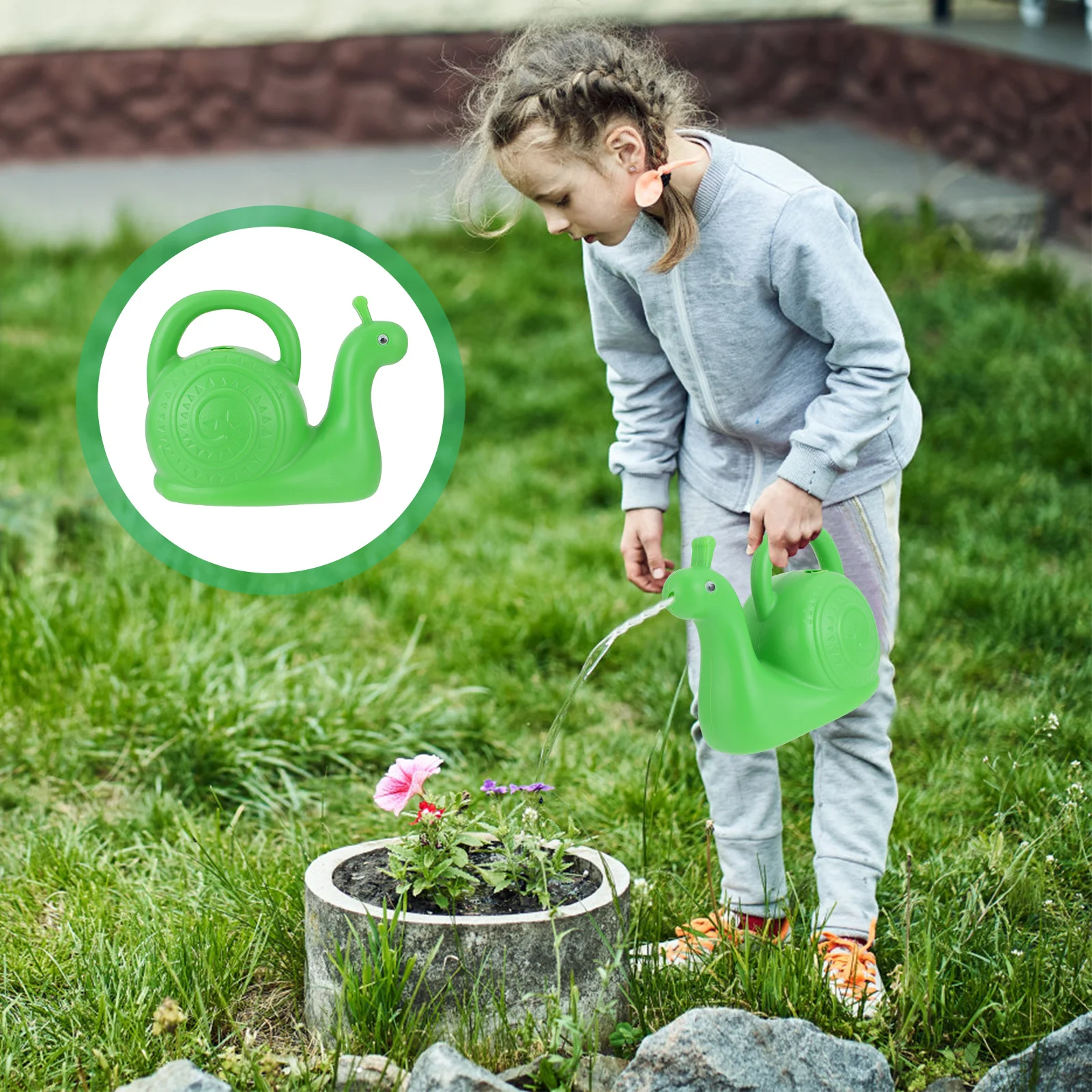 Snail Watering Can Cartoon Animal Shape Kids Garden Tool For Plants Flowers Plastic Watering Pot Kids For Sand Beach Pool Play