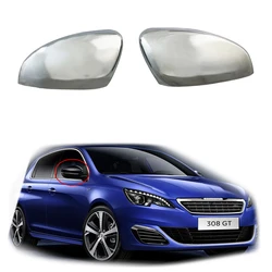 2Pcs Chrome Rearview Car Accessories Plated 2014 2015 2016 2017 2018 For Peugeot 308 308S Door Mirror Cover Trim Paste Style